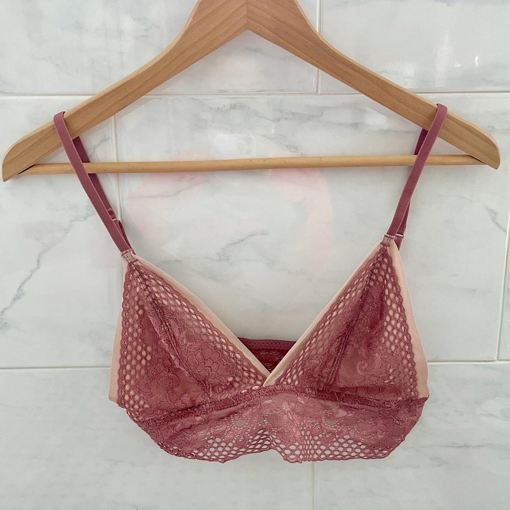 Unlined Mauve Lace Bralette